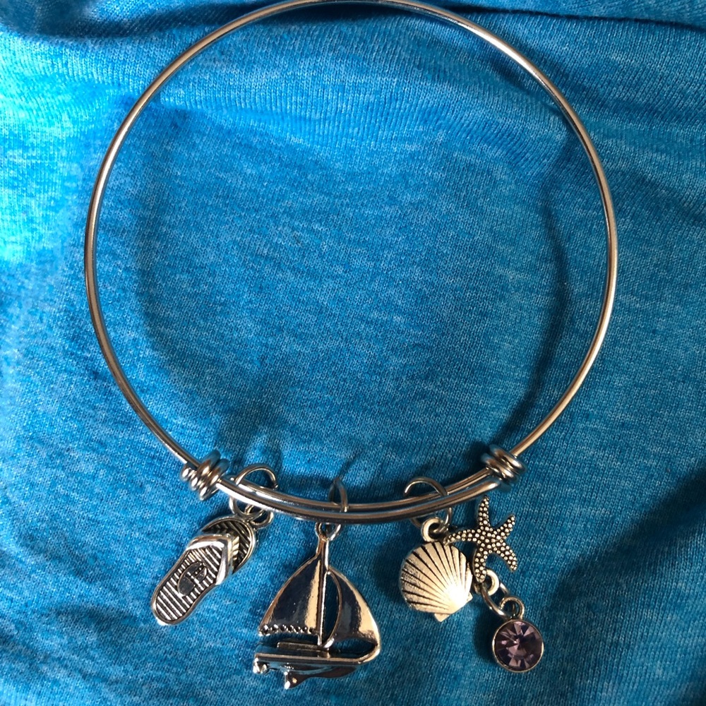 NWT, Handmade by A Charmed Life. Stainless Steel, Adjustable Bracelet